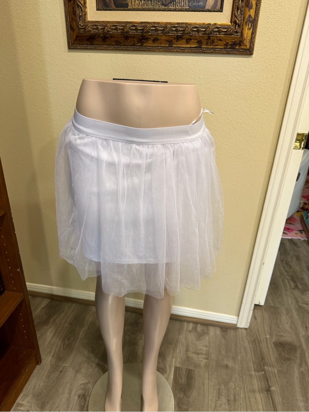 Spirit White Layered Tulle Mini Skirt